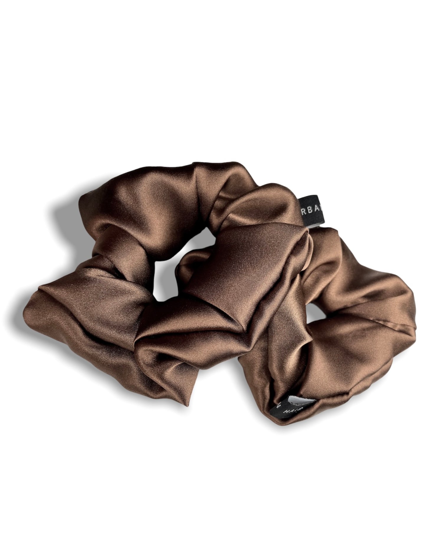 MULBERRY SILK SCRUNCHIES - BROWN - 2-PACK